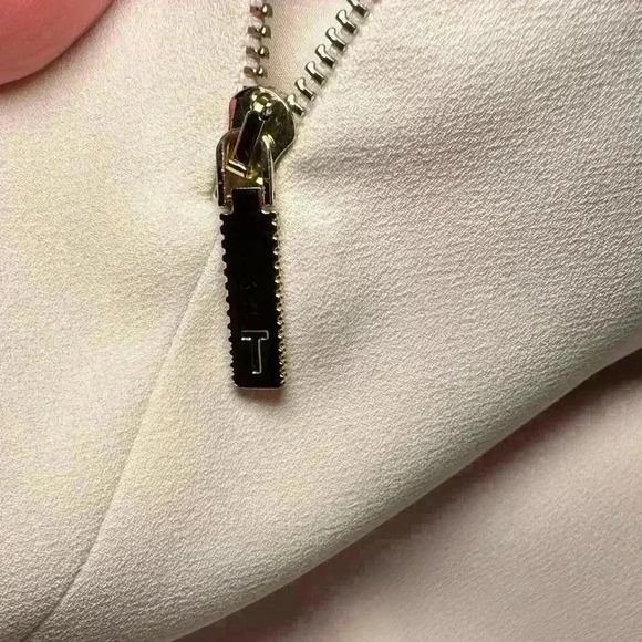 Ted Baker Honourr Asymmetrical Frill Top Nude Pink - Size 2 - Small/Medium - Picture 10 of 11